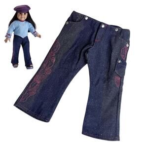 American Girl Sparkle Jeans Doll Glitter Jean Outfit Accessory Blue Silver Pink